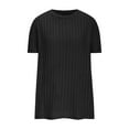 thumbnail image 5 of Kovlvoll Womens Plus Size Tops Short Sleeve Round Neck Casual T-Shirt Loose Ribbed Knit Summer Top Shirts, 5 of 6