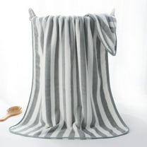 COM1950s Large Beach Towel Oversized - 27.6"X55" Big Mens Beach Towesl,Extra Large Thick Gray Beach Towels,Wide Fluffy Swimming Towel Oversize,Giant Stripe Cotton Pool Towel for Adults