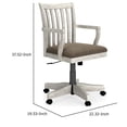 thumbnail image 5 of 23 Inch Swivel Home Office Chair, Slatted, Farmhouse Style, Antique White- Saltoro Sherpi, 5 of 6