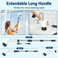 thumbnail image 6 of Lightweight Electric Spin Scrubber, Adjustable Handle, 3 Speed Mode Power Electric Scrubber for Cleaning, Cordless Shower Cleaning Brush with 8 Brush Heads for Bathroom, Tub, Floor, Tile (White), 6 of 10