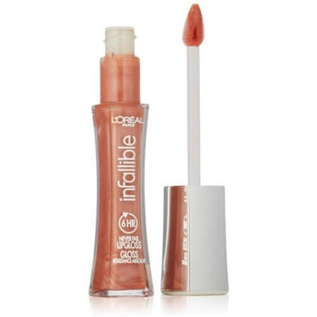 L'Oreal Infaillible 8 HR Le Gloss, Coral Sands 0,21 oz (Pack de 4)