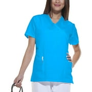 Women's Fashion Essentials Mock Wrap Scrub Top