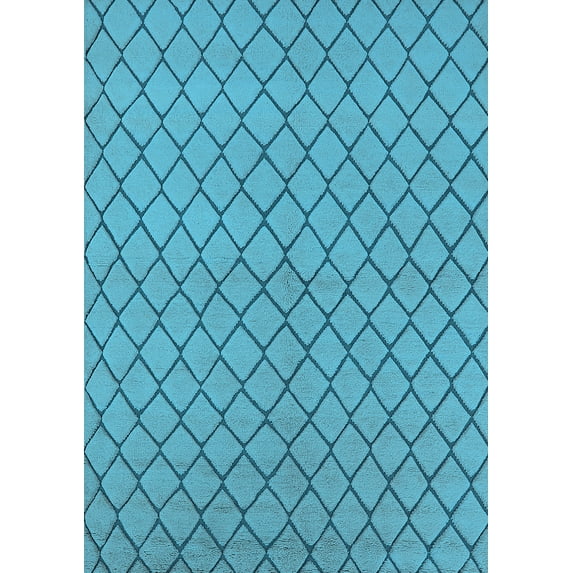 Ahgly Company Indoor Rectangle Oriental Light Blue Industrial Area Rugs, 2' x 4'