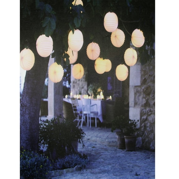 Northlight LED Lighted Flickering Garden Party Chinese Lanterns Canvas Wall Art - 15.75" x 11.75"