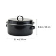 thumbnail image 4 of KONTONTY Rôtissoire Ronde Noire avec Couvercle, Moule de Cuisson pour Rôtir des Patates Douces et Plus, Émail Fer, Usage Domestique, Taille 1 Ensemble, 4 of 8