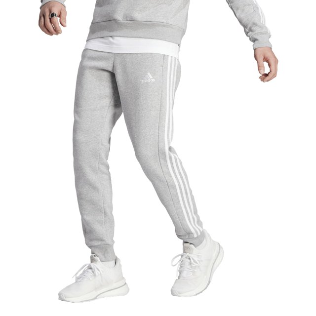 Pantalones adidas Essentials de forro polar con puños cónicos, 3 rayas, para hombre
