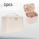 thumbnail image 1 of Bolsa de maquillaje, neceser, organizador ligero con divisores, cierre de cremallera, accesorios de , tela Oxford para viajes de negocios. Beige, 1 of 10