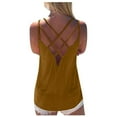 thumbnail image 2 of ZyeKqe Tank Top for Women Sleeveless Scoop Neck Camisole Spaghetti Strap Blouses Criss Cross Back Camis, 2 of 6