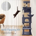 thumbnail image 3 of EDX 66" Cat Tree Tower for Indoor Cats, Multi-Level Durable Cat Climbing Tower, Large Pet House with Natural Sisal Scratching Post, Cozy Condo, Extended Platform, Kitten Toy and Hammock, Dark Grey, 3 of 7
