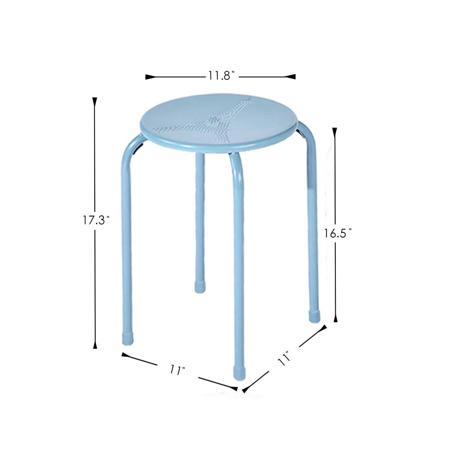 Homy Casa Folding Stackable Chair Set of 6, Metal Stools for Classroom, Kitchen Craft Room, Blue