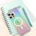 thumbnail image 6 of Compatible with iPhone 15 Pro Max Case Magnetic 【Support for MagSafe】 Bling Laser Iridescent Florescent Crystal Luxury Case Camera Protector + 2* Screen Protector Shockproof Case -Clear, 6 of 12