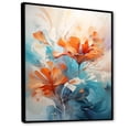 thumbnail image 2 of Designart "Whispering Breeze In Beige And Blue I" Abstract Impressionism Floater Framed Wall Decor, 2 of 5