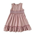 thumbnail image 1 of LUOGENLI Robe Fillette Tout-Petits Sans Manches Couleur Unie Robe Princesse Robe de Danse Fête Robes Vêtements Longue Robe pour Filles Noir 6-7 Ans, 1 of 4