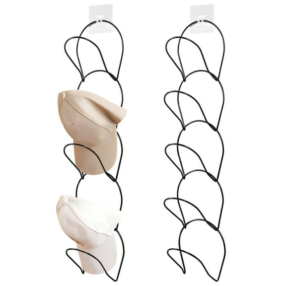 10 Pcs Wall-Mounted Hat Organizer, Baseball Cap Holder, Large Capacity Closet Storage Rack, Multi-Functional Door Hanger, Long-lasting Iron No-Drill Installation for Scarves, Bags