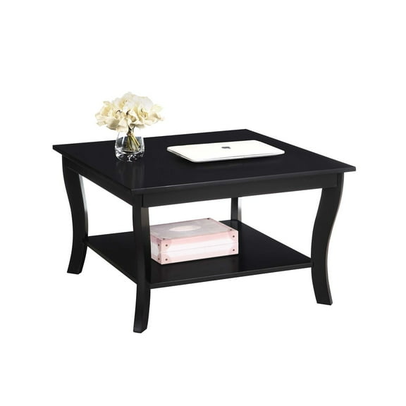 Convenience Concepts American Heritage Square Coffee Table in Black Wood Finish