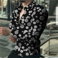 thumbnail image 1 of Camisa de hombre con solapa de color en bloques de color, informal, de calle, con botones, de manga larga, informal, a la moda, transpirable, cómoda, 2024, 1 of 6