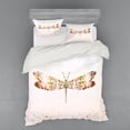 thumbnail image 1 of Dragonfly Duvet Cover Set, Majestic Dragonfly Shape with Colorful Tiny Dot Effects Imaginary Modern Design, Bedding Set with Shams and Fitted Sheet, 3 Sizes, by Ambesonne, 1 of 3