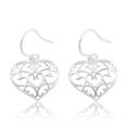 thumbnail image 1 of Aretes Colgantes de Corazón Boho para Mujer en Plata Esterlina, 1 of 5