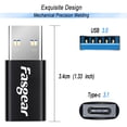 thumbnail image 2 of Fasgear USB C Female to USB 3.1 Male Adapter 10Gbps&3A Fast Charging-2 Pack Type A to Type C Adapters Double-Side Data Sync Compatible for i-Pad, Tablet,Laptop,PC,Charger,Power Bank,Quest Link,Black, 2 of 6