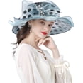 thumbnail image 5 of Organza Church Hats for Women,Big Brim Sun Hats,Fascinator Bridal Tea Party Wedding Hat, 5 of 6