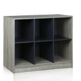 thumbnail image 2 of Furinno Basic 3x2 Bookcase Storage with Bins, French Oak/Black, 2 of 4