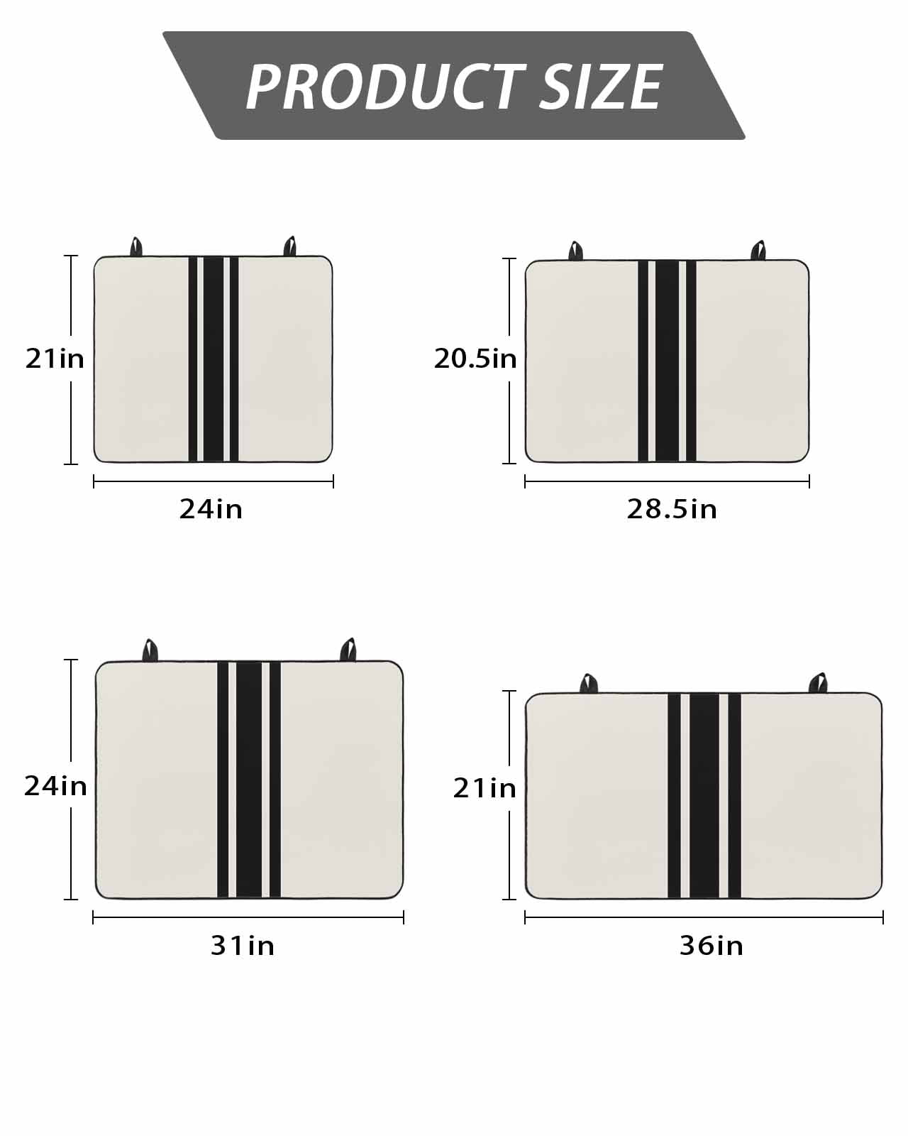 Stove Top Covers for Electric Stove, Black Geometric Stripe, Glass Stovetop Cover Protector, Abstract Farmhouse Style Induction Cooktop Protector Oven Mat for Kitchen Countertop 24"x21"