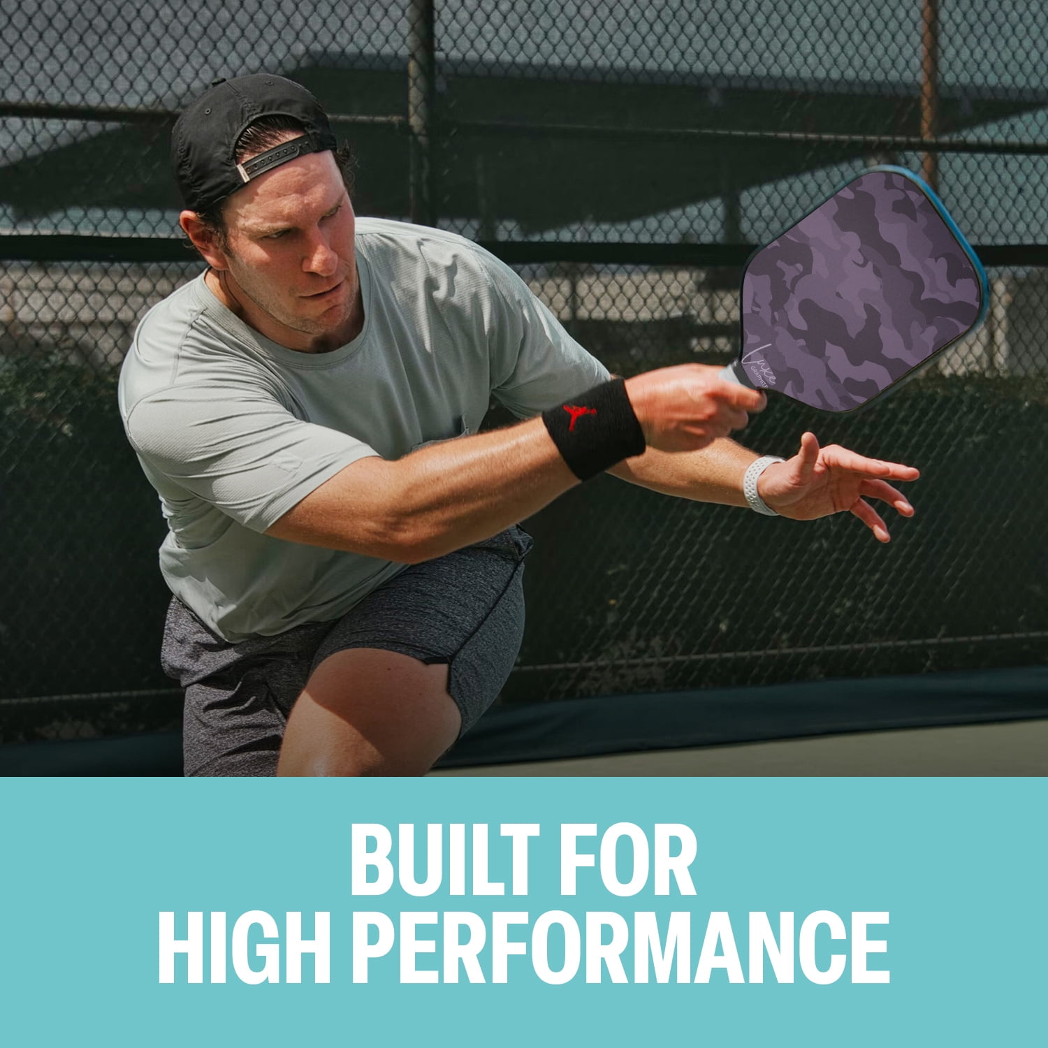 Palms-O-Aces New Luxe Lightweight Graphite Pickleball Paddle - Dark Camo - 7.8 oz