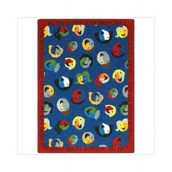 Children of the World 5 ft.4 in. x 7 ft.8 in.  WearOn Nylon Machine Tufted- Cut Pile Educational- Faith Based Rug