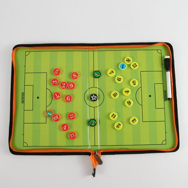 Tablero táctico de fútbol, tablero táctico magnético de fútbol, tablero de entrenamiento con imanes de bolígrafo, tablero de estrategia portátil para entrenamiento y competiciones de fútbol
