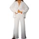 thumbnail image 1 of VISgogo Traje de pantalón de dos piezas para mujer, blusa de manga larga de color liso y pantalones de corte recto VISgogo  moda, 1 of 9