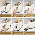 thumbnail image 3 of SUSTEAS Toaster 4 Slice Wide Slot, Stainless Steel Bread Bagel Toasters, Retro Long Slot Tostadora for Defrost, Reheat, Removable Crumb Tray, 1500W,, 3 of 7