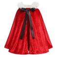 thumbnail image 5 of IBTOM CASTLE Kids Baby Girls Christmas Party Dress Women Xmas Red Plaid Tutu Dress with Hooded Cloak Cape Family Matching Fancy Dress up Costume 4-5 Years White Dress + Cape, 5 of 8