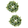 thumbnail image 6 of HOMEMAXS 2pcs Green Eucalyptus Leaf Wreath Festival Celebration Wreath Front Door Decorative Garland, 6 of 8