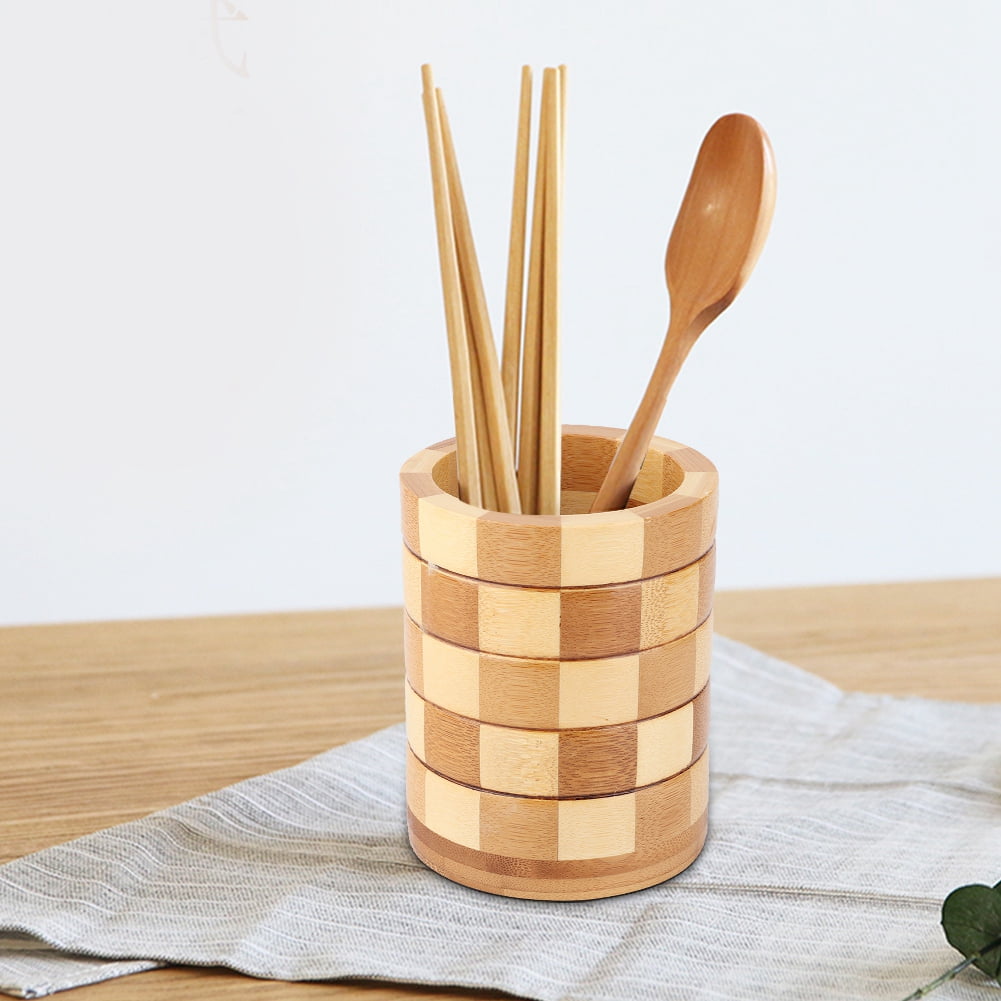 Mgaxyff Bamboo Chopsticks Storage Rack Kitchen Spoon Fork Knife Tool