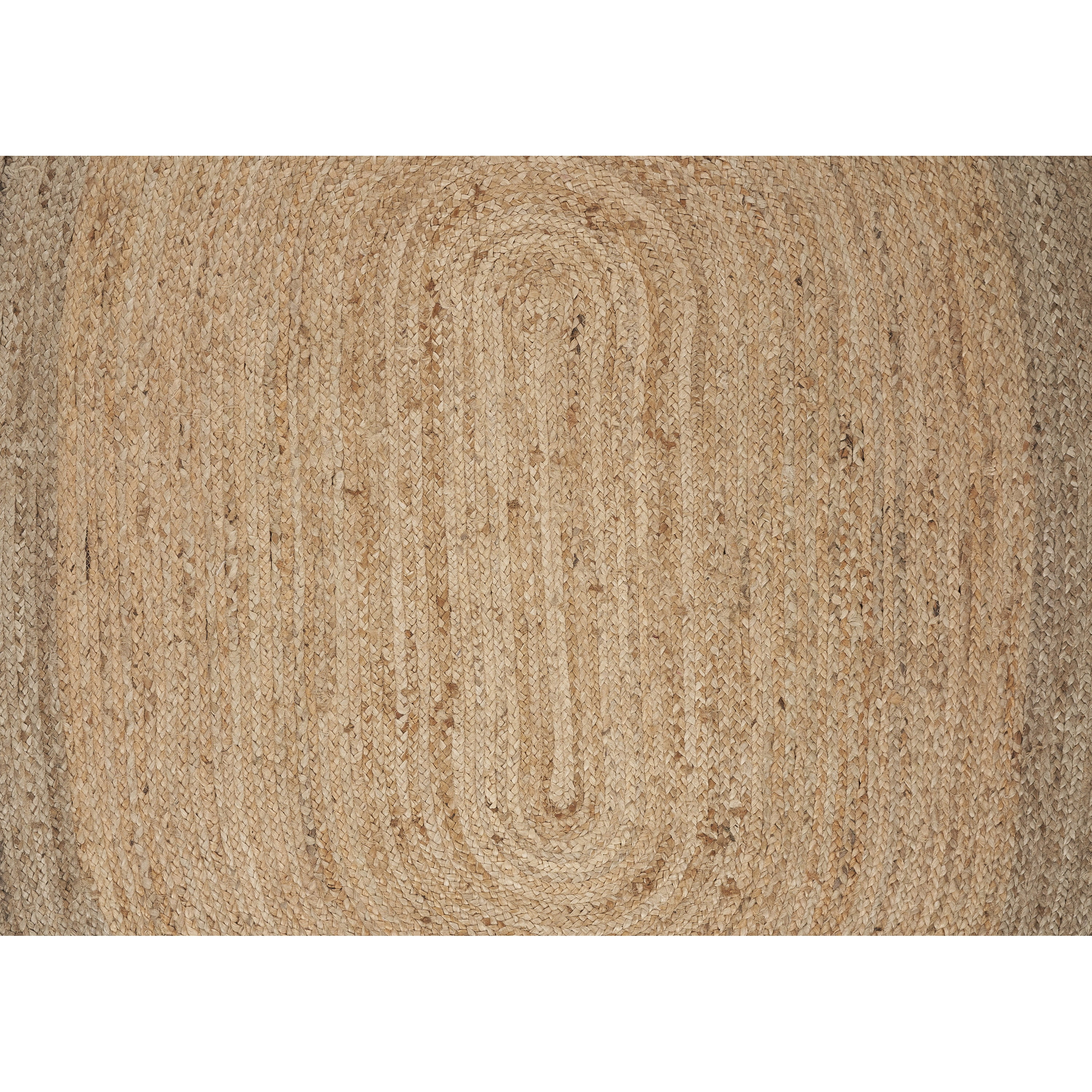 Ox Bay Cora 5' x 7' Natural/Gray Braided Jute Oval Indoor Area Rug
