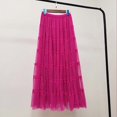 thumbnail image 4 of Arlun Lace Maxi Skirts for Women Elastic High Waisted Long Tutu Skirt A Line Layered Ruffle Tiered Flowy Mesh Skirts 2026 Carnival Party Fashion Dancing Outfit Hot Pink 80, 4 of 4