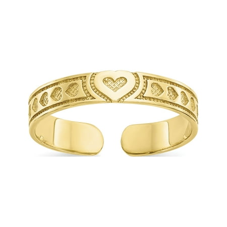Designer 10K Yellow Gold Heart Toe Ring Made In United States -Jewelry By Sweet Pea Creations