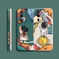 thumbnail image 5 of Case For Redmi K60E K50 K40S K40 K30 K20 10C 9 8A 8 Pro 4G 5G Colour Simple Liquid silicone Case Cute Cartoon Spaceman Astronaut, 5 of 5