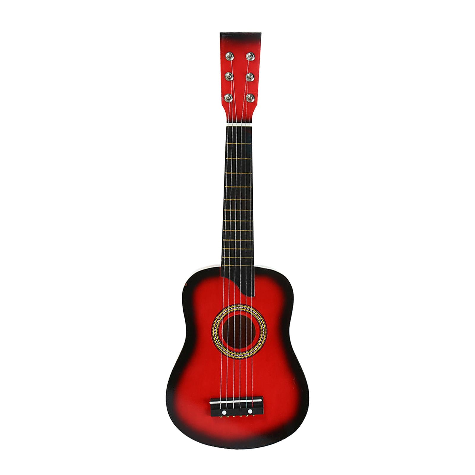Acheter Guitare Acoustique En Tilleul De 23 Pouces, En Bois Et Rouge, Pour Enfants Débutants, Instrument à 6 Cordes