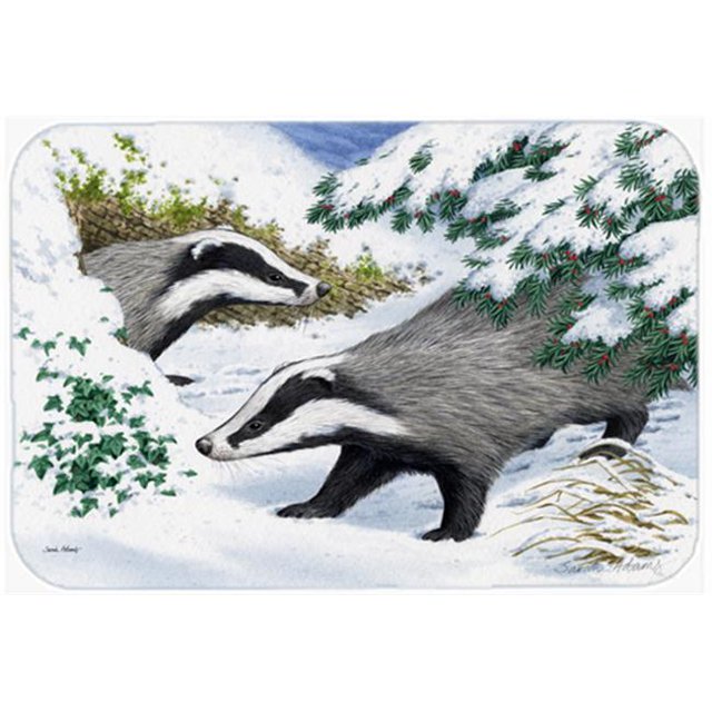 Badgers in the Snow Kitchen or Bath Mat, 20 x 30