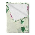 thumbnail image 2 of Nature Soft Flannel Fleece Blanket, Grape Vines Framework Fruit Garden Curvy Branches Leaves Vintage Illustration, Cozy Plush for Indoor and Outdoor Use, 50" x 70", Pink Purple Green, by Ambesonne, 2 of 5