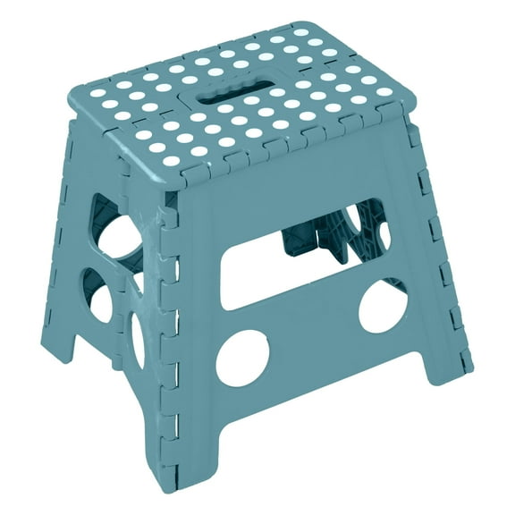 Lexi Home 12" Folding Step Stool with Handle - Teal