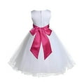 thumbnail image 2 of Ekidsbridal White Tulle Rattail Edge Sequin Sash Flower Girl Dresses Formal Toddler Communion Baptism Junior Pageant Gown 829mh 8, 2 of 3