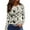 Gray, variant on WTOBBY Women's Casual Loose Fit Floral Print Long Sleeve Hem Slit T-shirt Round Neck Top Fashionable Comfort Wear Soft Material Daily Outfit Essential for US Market Wardrobe,Black L