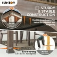 thumbnail image 3 of Sunjoy 12 x 14 ft. Hardtop Gazebo Premium Brown Cedar Wood Frame Gable Roof Gazebo with Ceiling Hook, 3 of 10