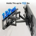 thumbnail image 2 of MountFTV Full Motion TV Wall Mount Bracket for Most 37-85 inch Flat Curved TVs, Holds up to 132 lbs, Max 600x400mm, 2 of 7
