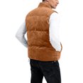 thumbnail image 4 of CharmCyan Men Puffer Vest Lightweight Sleeveless Outerwear with Stand Collar Full Zip Closure and Side Pockets for Casual Wear Coffee XL, 4 of 4