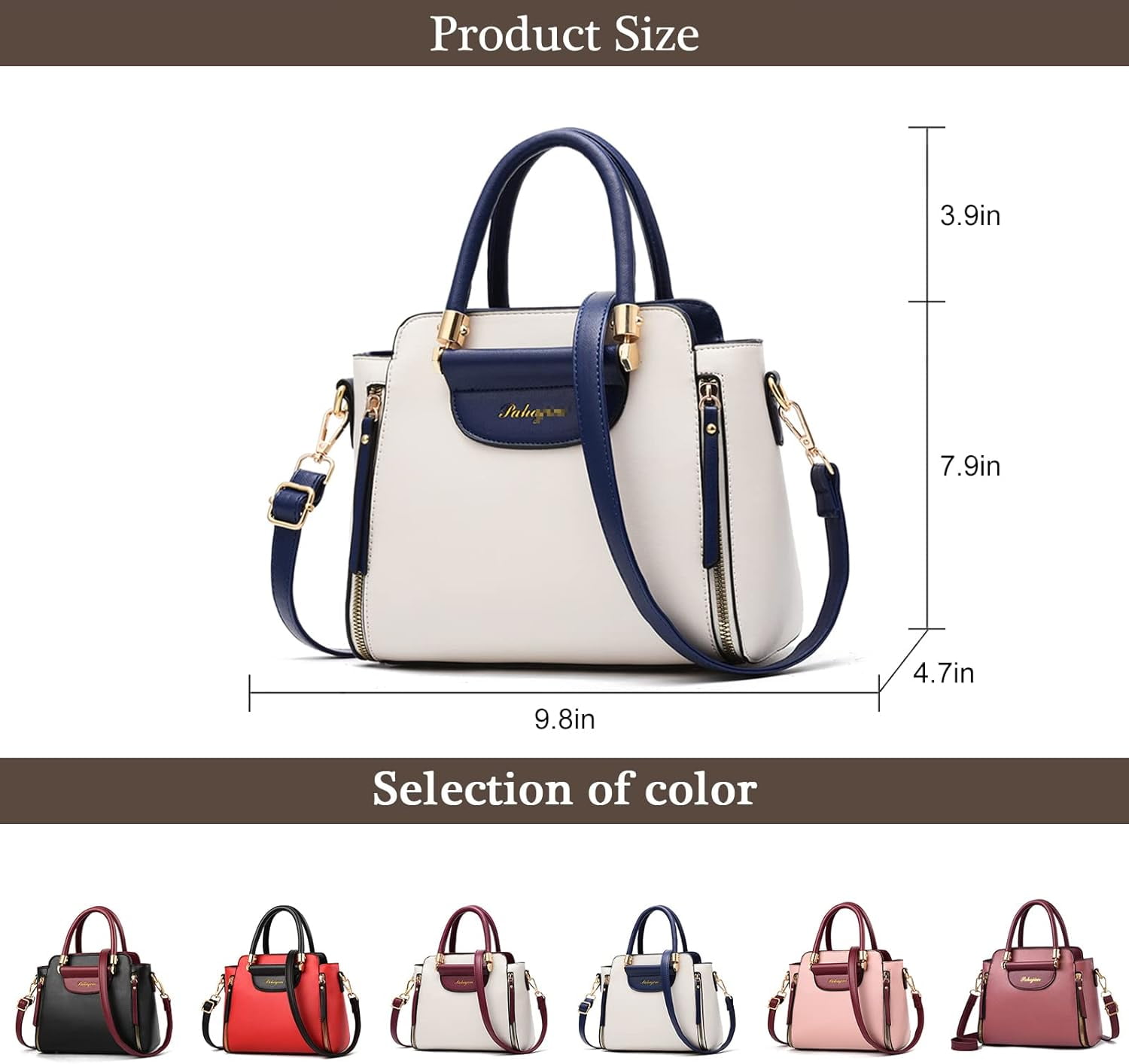 Purses and Handbags for Women Ladies Leather Tote Shoulder Bags Satchel Top Handle Satchel Purse in Pretty Color Combination