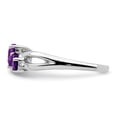 thumbnail image 4 of Auriga Fine Jewelry 10K White Gold Amethyst and Diamond 2-stone Heart Ring Size 7 Valentine's Day Gift for Women, 4 of 6