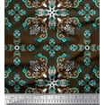 thumbnail image 1 of Soimoi Satin Silk Fabric Floral & Paisley Kaleidoscope Print Fabric by The Yard 42 Inch Wide, 1 of 1